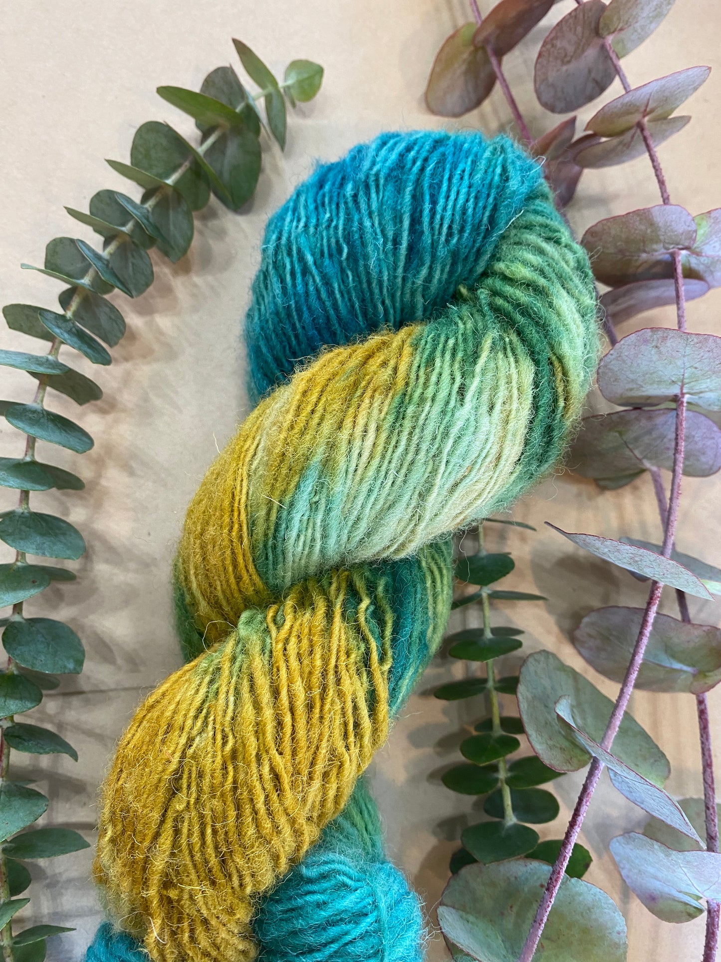 Handspun Farm Yarn in Colorway Cayuga