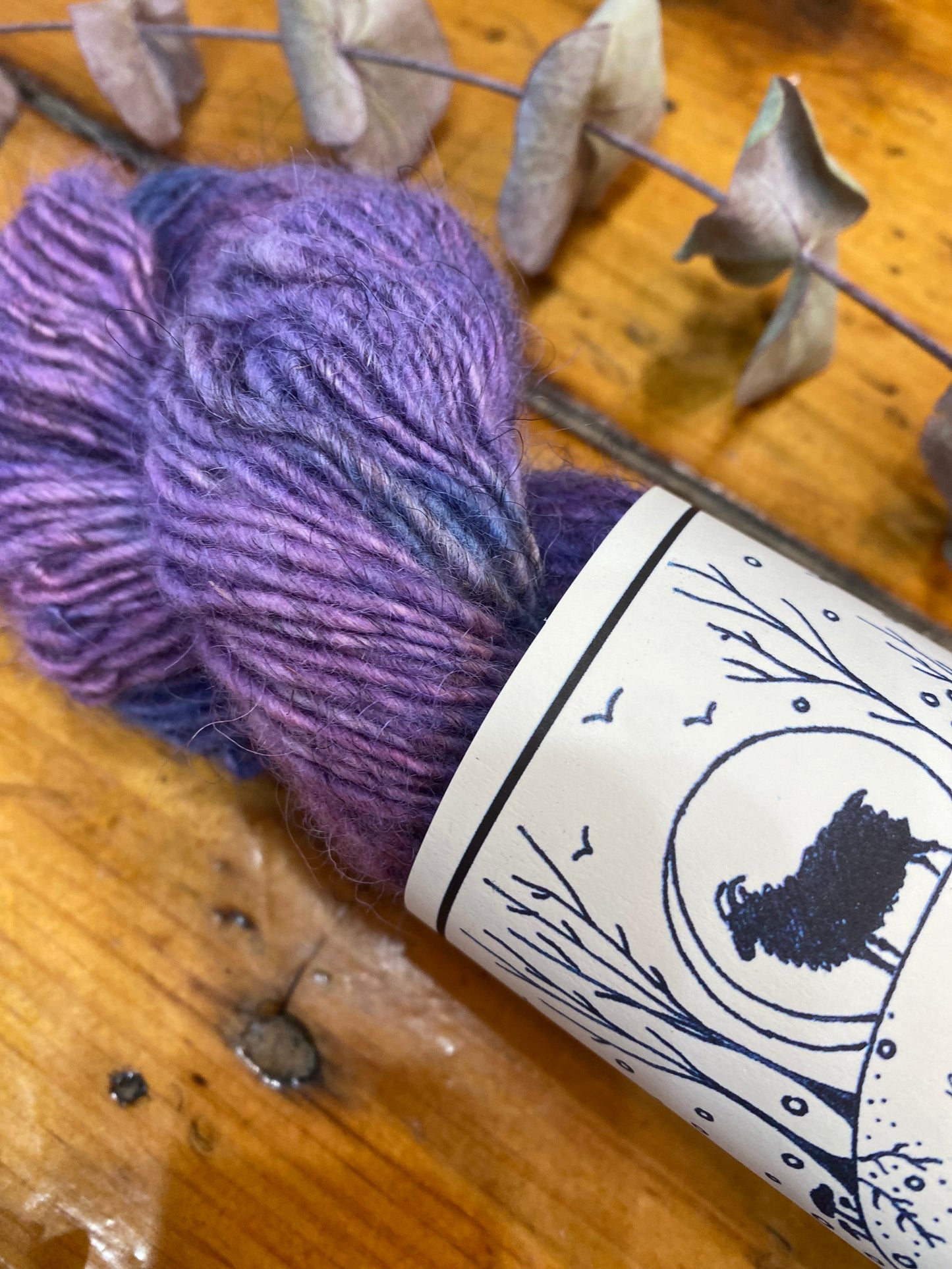Handspun Farm Yarn in Colorway Mystic